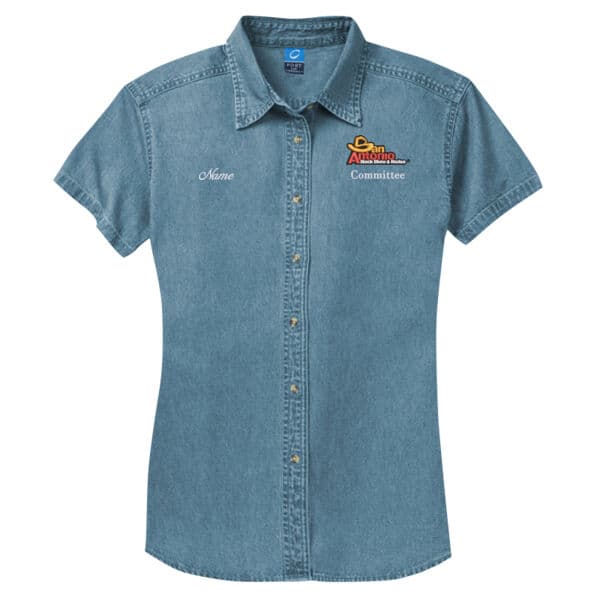 Committee Ladies Short Sleeve Value Denim Shirt - LC Stack Committee