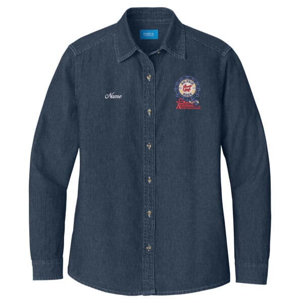 Committee Ladies Long Sleeve Value Denim Shirt - Farris Wheel Logo