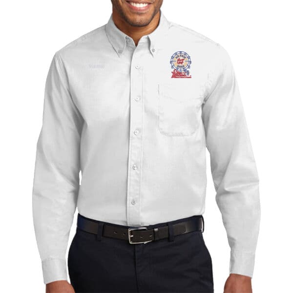 Committee Men's Long Sleeve Easy Care Shirt - Farris Wheel Logo