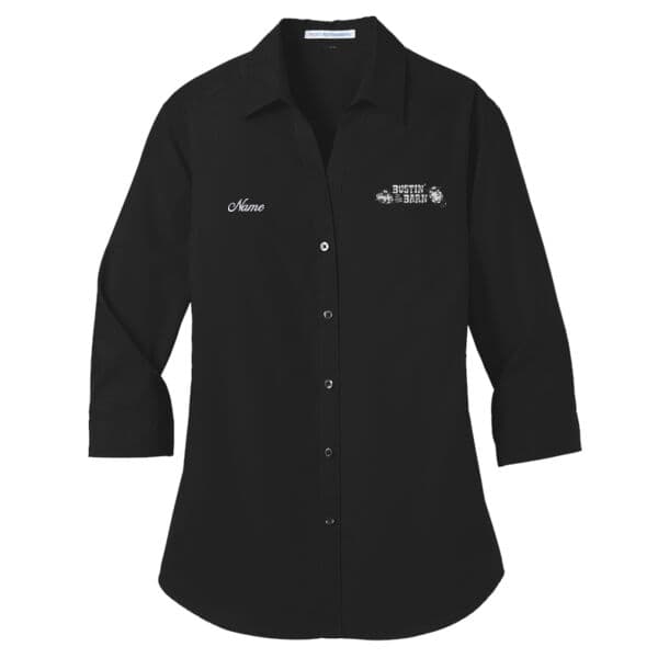 Committee Ladies 3/4 Sleeve Carefree Poplin Shirt - Bustin In The Barn